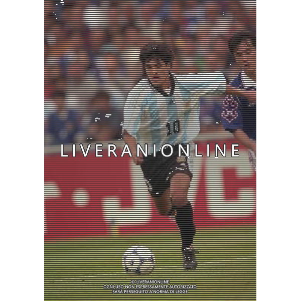 ARGENTINA GIAPPONE CAMPIONATI DEL MONDO FRANCIA 98-14/06/1998 NELLA FOTO ARIEL ORTEGA AG ALDO LIVERANI S A S