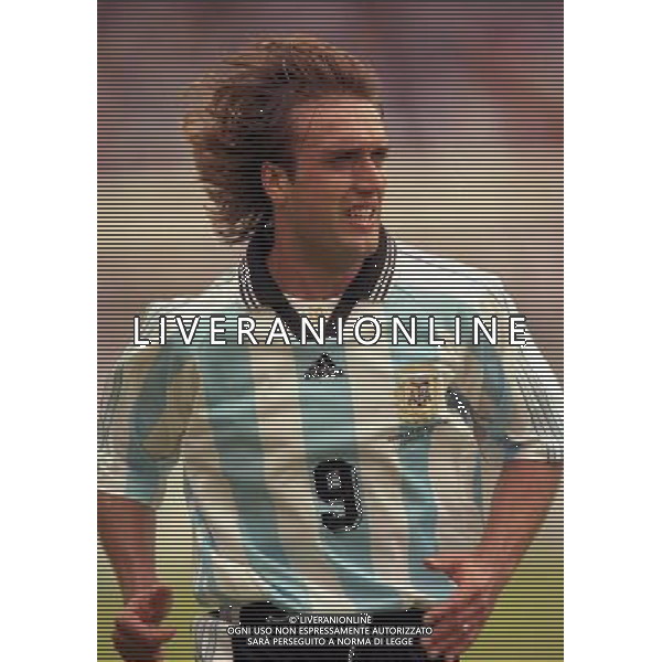 ARGENTINA GIAPPONE CAMPIONATI DEL MONDO FRANCIA 98-14/06/1998 NELLA FOTO GABRIEL BATISTUTA AG ALDO LIVERANI S A S