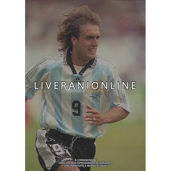 ARGENTINA GIAPPONE CAMPIONATI DEL MONDO FRANCIA 98-14/06/1998 NELLA FOTO GABRIEL BATISTUTA AG ALDO LIVERANI S A S