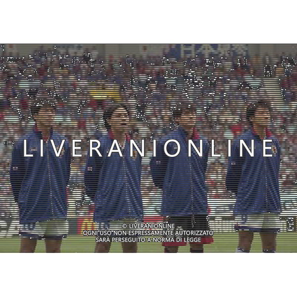 ARGENTINA GIAPPONE CAMPIONATI DEL MONDO FRANCIA 98-14/06/1998 NELLA FOTO NANAMI HIROSHI-JO SHOJI-KAWAGUCHI YOSHIKATSU-NAKAYAMA MASASHI AG ALDO LIVERANI S A S