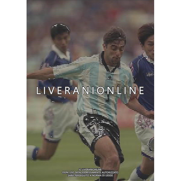 14 June 1998-14:30-Toulouse / Stade Municipal ARGENTINA-GIAPPONE CAMPIONATO DEL MONDO FRANCIA 98 NELLA FOTO CLAUDIO LOPEZ AG ALDO LIVERANI S A S