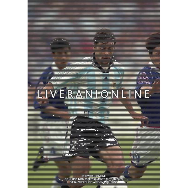 14 June 1998-14:30-Toulouse / Stade Municipal ARGENTINA-GIAPPONE CAMPIONATO DEL MONDO FRANCIA 98 NELLA FOTO CLAUDIO LOPEZ AG ALDO LIVERANI S A S