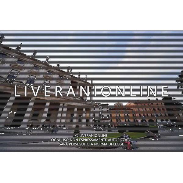 (130620) -- VICENZA, June 20, 2013 () -- Photo taken on June 8, 2013 shows a building of Palladio style in Vicenza, Italy. Vicenza is situated in the Veneto region of northern Italy on the low hills between the mountains of Berici and Lessini, on a natural communication route. It represents a unique artistic achievement in the many architectural contributions from Italian architect Andrea Palladio integrated within its historic fabric and creating its overall character. A total of 26 individual buildings or parts of buildings known to have been designed or reconstructed by Palladio or attributed to him make up the World Heritage site - 23 in the city itself and three villas in its immediate environs. (/Xu Nizhi) (lyx) ©Photoshot/AGENZIA ALDO LIVERANI SAS-ITALY ONLY - EDITORIAL USE ONLY