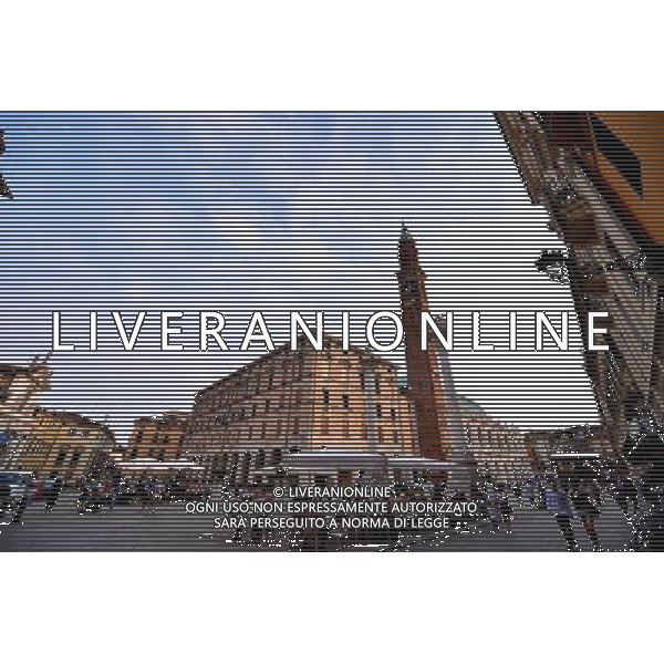 (130620) -- VICENZA, June 20, 2013 () -- Photo taken on June 8, 2013 shows the Piazza dei signori in Vicenza, Italy. Vicenza is situated in the Veneto region of northern Italy on the low hills between the mountains of Berici and Lessini, on a natural communication route. It represents a unique artistic achievement in the many architectural contributions from Italian architect Andrea Palladio integrated within its historic fabric and creating its overall character. A total of 26 individual buildings or parts of buildings known to have been designed or reconstructed by Palladio or attributed to him make up the World Heritage site - 23 in the city itself and three villas in its immediate environs. (/Xu Nizhi) (lyx) ©Photoshot/AGENZIA ALDO LIVERANI SAS-ITALY ONLY - EDITORIAL USE ONLY