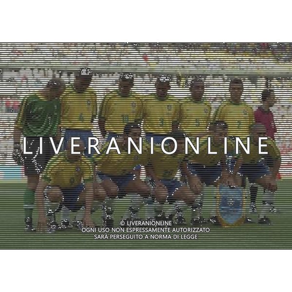 CAMPIONATO DEL MONDO FRANCIA 98 BRASILE-SCOZIA 10-06-1998 NELLA FOTO FORMAZIONE BRASILE AG ALDO LIVERANI S A S