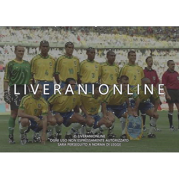 CAMPIONATO DEL MONDO FRANCIA 98 BRASILE-SCOZIA 10-06-1998 NELLA FOTO FORMAZIONE BRASILE AG ALDO LIVERANI S A S