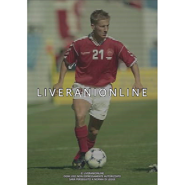 SUD AFRICA DANIMARCA CAMPIONATO DEL MONDO FRANCIA 1998/Sudafrica ‡ Danimarca ‡ Coppa del Mondo 1998 - Girone C - 18.06.1998 - 17:30. Stadium Municipal NELLA FOTO MARTIN JORGENSEN AG ALDO LIVERANI S A S
