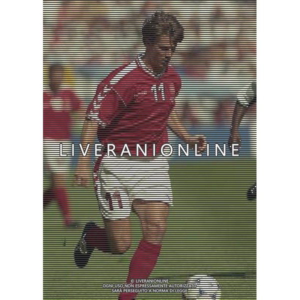 SUD AFRICA DANIMARCA CAMPIONATO DEL MONDO FRANCIA 1998/Sudafrica ‡ Danimarca ‡ Coppa del Mondo 1998 - Girone C - 18.06.1998 - 17:30. Stadium Municipal NELLA FOTO BRIAN LAUDRUP AG ALDO LIVERANI S A S