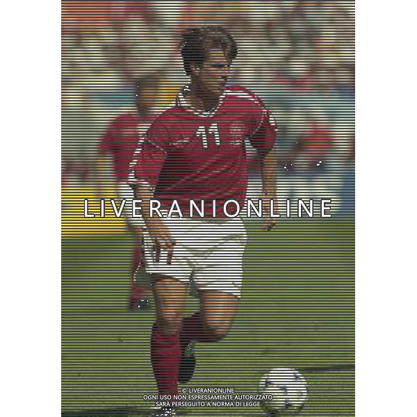 SUD AFRICA DANIMARCA CAMPIONATO DEL MONDO FRANCIA 1998/Sudafrica ‡ Danimarca ‡ Coppa del Mondo 1998 - Girone C - 18.06.1998 - 17:30. Stadium Municipal NELLA FOTO BRIAN LAUDRUP AG ALDO LIVERANI S A S