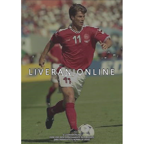 SUD AFRICA DANIMARCA CAMPIONATO DEL MONDO FRANCIA 1998/Sudafrica ‡ Danimarca ‡ Coppa del Mondo 1998 - Girone C - 18.06.1998 - 17:30. Stadium Municipal NELLA FOTO BRIAN LAUDRUP AG ALDO LIVERANI S A S