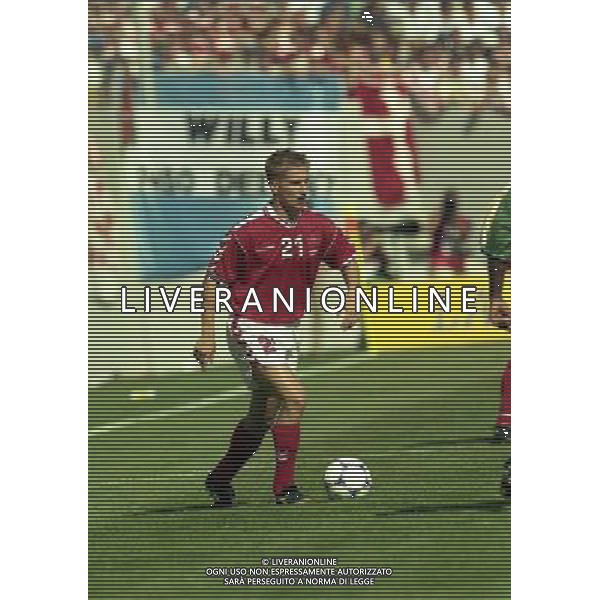 SUD AFRICA DANIMARCA CAMPIONATO DEL MONDO FRANCIA 1998/Sudafrica ‡ Danimarca ‡ Coppa del Mondo 1998 - Girone C - 18.06.1998 - 17:30. Stadium Municipal NELLA FOTO MARTIN JORGENSEN AG ALDO LIVERANI S A S