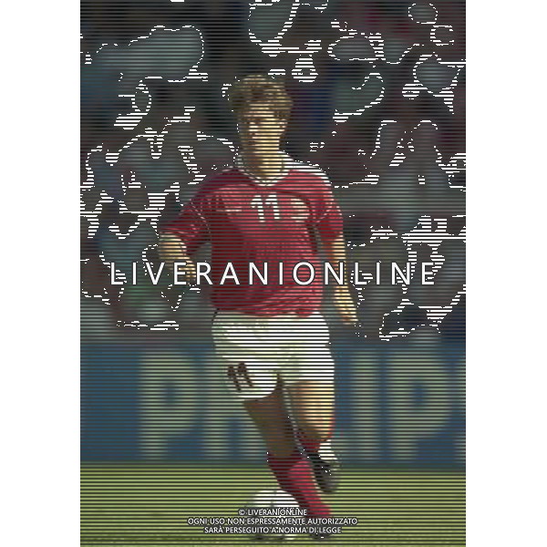 SUD AFRICA DANIMARCA CAMPIONATO DEL MONDO FRANCIA 1998/Sudafrica á Danimarca á Coppa del Mondo 1998 - Girone C - 18.06.1998 - 17:30. Stadium Municipal NELLA FOTO BRIAN LAUDRUP AG ALDO LIVERANI S A S