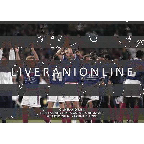 FRANCIA SUD AFRICA CAMPIONATO DEL MONDO FRANCIA 1998 12/06/1998 NELLA FOTO ESULTANZA FRANCIA AG ALDO LIVERANI S A S