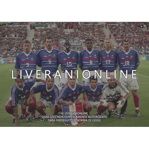 FRANCIA SUD AFRICA CAMPIONATO DEL MONDO FRANCIA 1998 12/06/1998 NELLA FOTO FORMAZIONE FRANCIA AG ALDO LIVERANI S A S