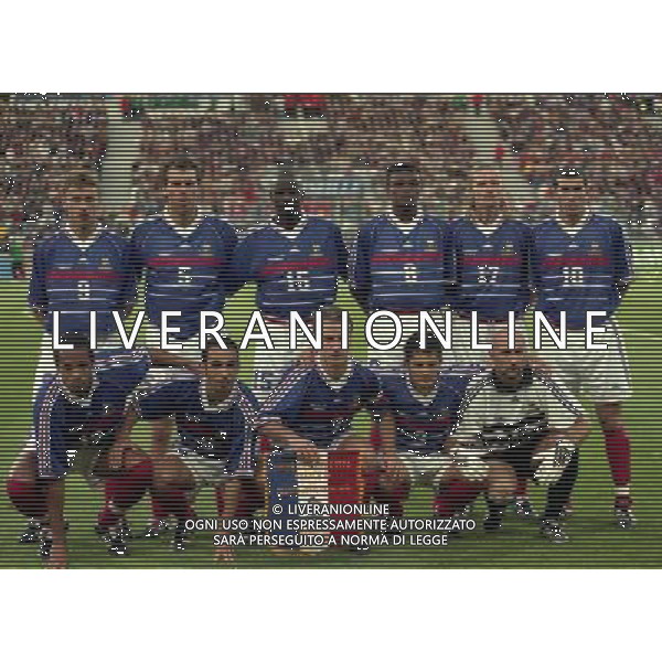 FRANCIA SUD AFRICA CAMPIONATO DEL MONDO FRANCIA 1998 12/06/1998 NELLA FOTO FORMAZIONE FRANCIA AG ALDO LIVERANI S A S