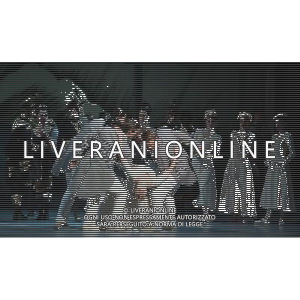 (130620) -- MELBOURNE (AUSTRALIA), June 20, 2013 () -- Dancers from the Australian Ballet perform during a dress rehearsal of Graeme Murphy\'s modern interpretation of \'Swan Lake\' at the Arts Center in Melbourne, Australia, on June 20, 2013. The show, inspired by the love triangle among Princess Diana, Prince Charles and Camilla, will be staged from June 21, 2013. (/Bai Xue) (lr) ©Photoshot/AGENZIA ALDO LIVERANI SAS-ITALY ONLY - EDITORIAL USE ONLY