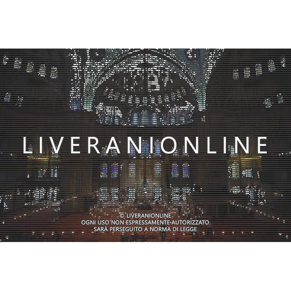 (130619) -- ISTANBUL, June 19, 2013 () -- Photo taken on March 21, 2013 shows the inside view of the Blue Mosque in the Historic Areas of Istanbul. Istanbul served as the capital of the Roman Empire, the Byzantine Empire, the Latin Empire, the Ottoman Empire and former capital of the Republic of Turkey. The Historic Areas of Istanbul were added to the UNESCO World Heritage List in 1985. (/Ma Yan) (bxq) ©Photoshot/AGENZIA ALDO LIVERANI SAS-ITALY ONLY - EDITORIAL USE ONLY