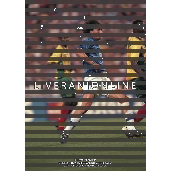 ITALIA CAMERUN CAMPIONATO DEL MONDO FRANCIA 98 NELLA FOTO DINO BAGGIO AG ALDO LIVERANI S A S