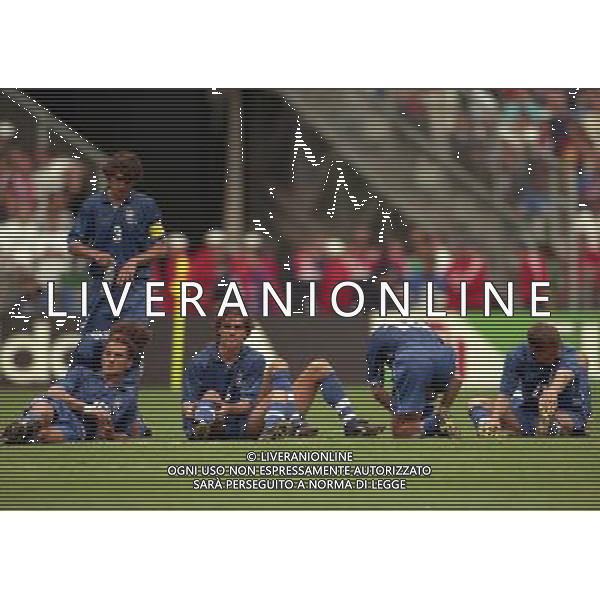ITALIA FRANCIA CAMPIONATO DEL MONDO FRANCIA 98 QUARTI DI FINALE NELLA FOTO GIOCATORI ITALIA AG ALDO LIVERANI S A S