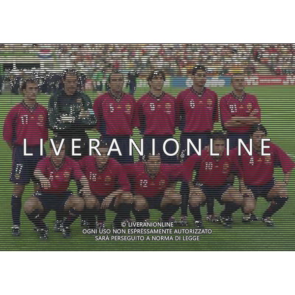 SPAGNA-PARAGUAY CAMPIONATO DEL MONDO FRANCIA 98- 19/06/1998 ST ETIENNE NELLA FOTO FORMAZIONE SPAGNA AG ALDO LIVERANI SAS