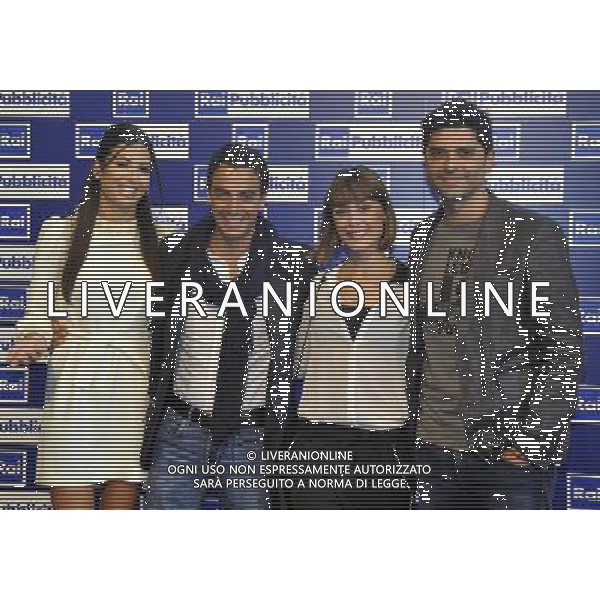 MILANO 24/6/2013 STUDI RAI DI VIA MECENATE PRESENTAZIONE DEL PALINSESTO RAI 2013/2014 NELLA FOTO ELISABETTA GREGORACI CON FATIMA TROTTA E GIGI E ROSS FOTO ROMANO/AG ALDO LIVERANI S.A.S.
