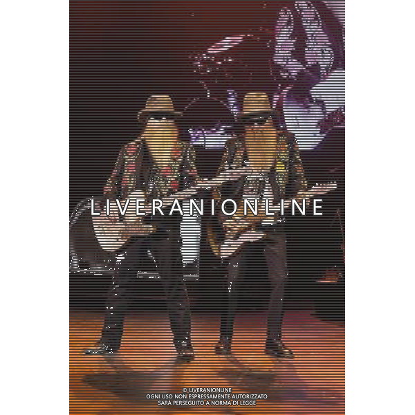 ZZ Top plays Hammersmith Apollo on 24/06/2013 at Hammersmith Apollo, London. The band consists of guitarist and lead vocalist Billy Gibbons, bassist and co-lead vocalist Dusty Hill, and drummer Frank Beard.. Picture by Julie Edwards AG ALDO LIVERANI SAS ONLY ITALY