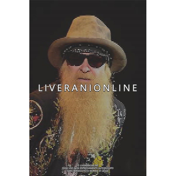 ZZ Top plays Hammersmith Apollo on 24/06/2013 at Hammersmith Apollo, London. The band consists of guitarist and lead vocalist Billy Gibbons, bassist and co-lead vocalist Dusty Hill, and drummer Frank Beard.. Picture by Julie Edwards AG ALDO LIVERANI SAS ONLY ITALY