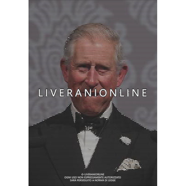 The Prince of Wales gives a speech during a tribute dinner in honour of Lord Sacks, Chief Rabbi of the United Hebrew Congregations of the Commonwealth at Grosvenor House, central London. ©photoshot/AGENZIA ALDO LIVERANI SAS - ITALY ONLY - REALI INGLESI: Il Principe Carlo d\'Inghilterra