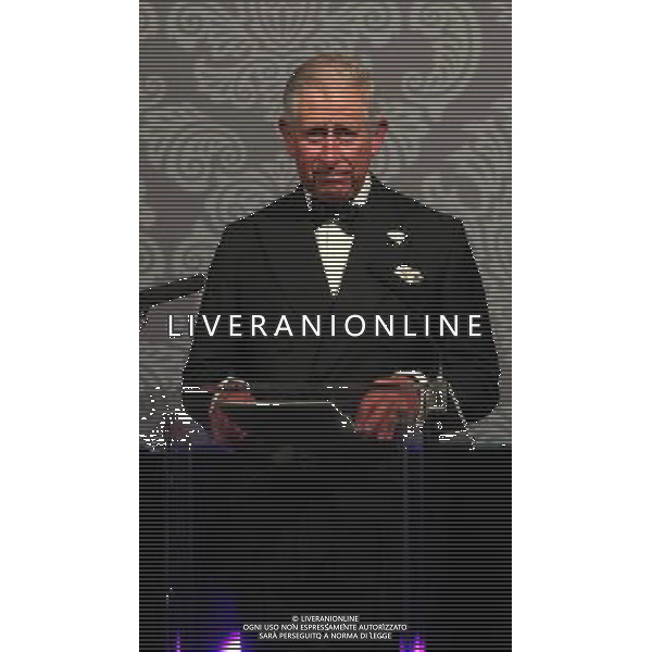 The Prince of Wales gives a speech during a tribute dinner in honour of Lord Sacks, Chief Rabbi of the United Hebrew Congregations of the Commonwealth at Grosvenor House, central London. ©photoshot/AGENZIA ALDO LIVERANI SAS - ITALY ONLY - REALI INGLESI: Il Principe Carlo d\'Inghilterra
