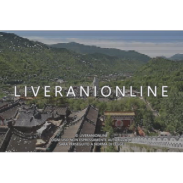 (130627) -- MOUNT WUTAI, June 27, 2013 () -- Photo taken on June 26, 2013 shows the temple-dotted Taihuai Town, center of Mount Wutai\'s scenic area, in north China\'s Shanxi Province. Mount Wutai is one of four sacred Buddhist mountains in China. Added to UNESCO\'s World Heritage List in 2009, Mount Wutai is home to about 50 Buddhist temples built between the 1st century AD and the early 20th century. (/Zhan Yan) (ry) ag aldo liverani sas only italy