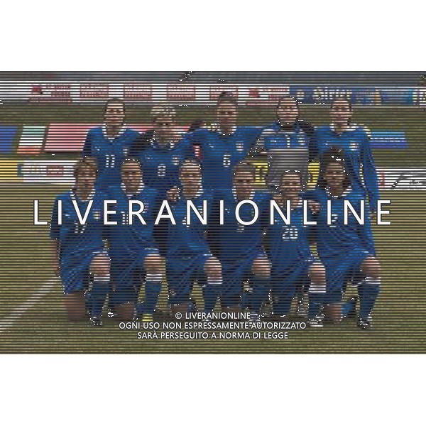 Elisa Camporese , Melania Gabbiadini , Raffaella Manieri , Chiara Marchitelli , Elisabetta Tona , Federica Di Criscio , Alice Parisi , Alessia Tuttino , Patrizia Panico , Daniela Stracchi , Sara Gama (Italy) ; - formazione nazionale italiana femminile April 07; 2013 - Football : Uefa Women Euro 2013 Sweden ;Friendly Match ;match between Austria 1-3 Italy at Jacques Lemans Arena Stadium ;St.Veit an Glan, Austria.;Team Italy;( photo by aicfoto)(ITALY) [0855] /AGENZIA ALDO LIVERANI SAS