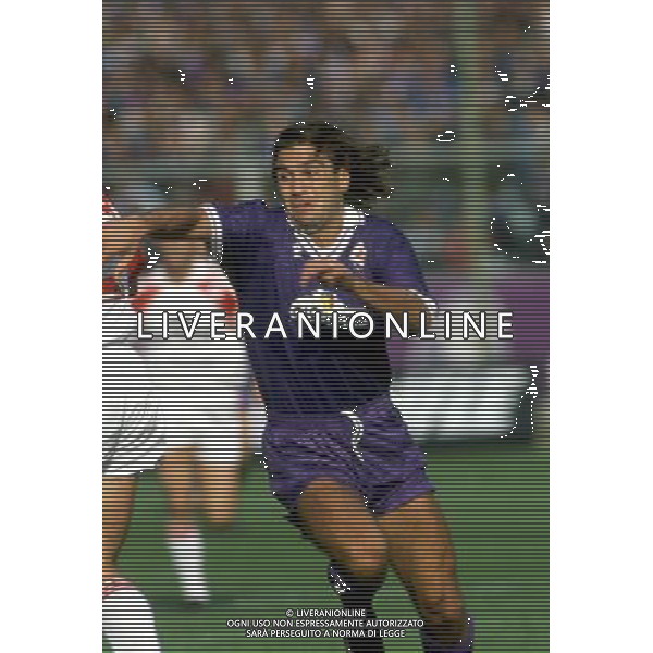 STEFANO BORGONOVO CALCIATORE CON LA MAGLIA DELLA FIORENTINA NEL 1991/1992 - RETROSPETTIVA ©Archivio Giovanni Liverani/AGENZIA ALDO LIVERANI SAS