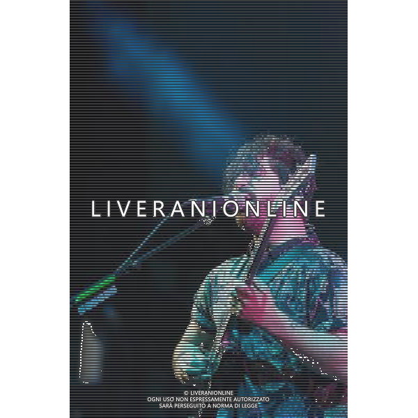 Foals plays Glastonbury Festival on 28/06/2013 at Worthy Farm, Glastonbury. The band is formed of: Yannis Philippakis, Jack Bevan, Jimmy Smith, Walter Gervers, Edwin Congreave. ©PHOTOSHOT/AGENZIA ALDO LIVERANI SAS - ITALY ONLY - EDITORIAL USE ONLY