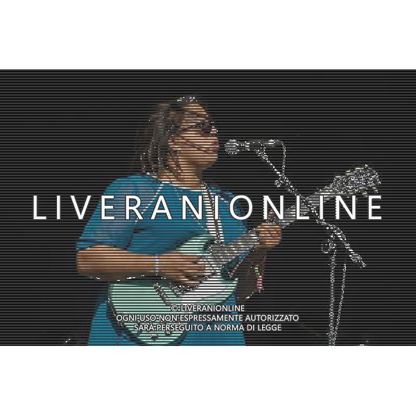 Alabama Shakes plays Glastonbury Festival on 29/06/2013 at Worthy Farm, Glastonbury. The group consists of lead singer and guitarist Brittany Howard, guitarist Heath Fogg, bassist Zac Cockrell, keyboard player Ben Tanner, and drummer Steve Johnson. ©PHOTOSHOT/AGENZIA ALDO LIVERANI SAS - ITALY ONLY - EDITORIAL USE ONLY
