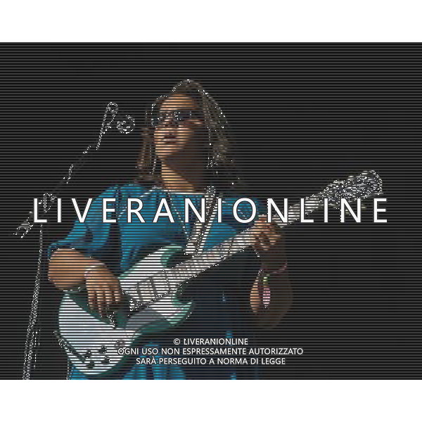 Alabama Shakes plays Glastonbury Festival on 29/06/2013 at Worthy Farm, Glastonbury. The group consists of lead singer and guitarist Brittany Howard, guitarist Heath Fogg, bassist Zac Cockrell, keyboard player Ben Tanner, and drummer Steve Johnson. ©PHOTOSHOT/AGENZIA ALDO LIVERANI SAS - ITALY ONLY - EDITORIAL USE ONLY