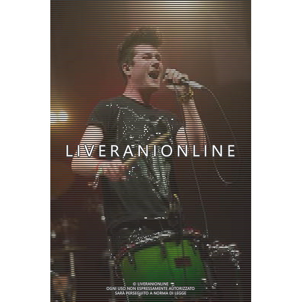 London band Bastille perform on The John Peel Stage at Glastonbury Festival, Worthy Farm, Pilton, Glastonbury, Somerset, UK on 28th June 2013. The band consists of Dan Smith (vocals), Chris \'Woody\' Wood (drums), Kyle Simmons (keyboards0 and Will Farquarson (bass). ©PHOTOSHOT/AGENZIA ALDO LIVERANI SAS - ITALY ONLY - EDITORIAL USE ONLY