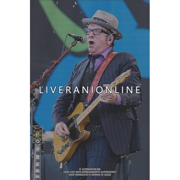 Elvis Costello plays Glastonbury Festival on 29/06/2013 at Worthy Farm, Glastonbury. Persons pictured: Elvis Costello. ©photoshot/AGENZIA ALDO LIVERANI SAS - ITALY ONLY - EDITORIAL USE ONLY