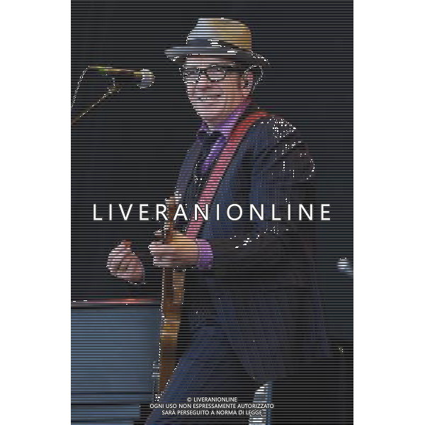 Elvis Costello plays Glastonbury Festival on 29/06/2013 at Worthy Farm, Glastonbury. Persons pictured: Elvis Costello. ©photoshot/AGENZIA ALDO LIVERANI SAS - ITALY ONLY - EDITORIAL USE ONLY