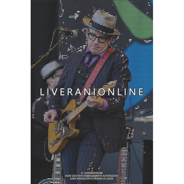 Elvis Costello plays Glastonbury Festival on 29/06/2013 at Worthy Farm, Glastonbury. Persons pictured: Elvis Costello. ©photoshot/AGENZIA ALDO LIVERANI SAS - ITALY ONLY - EDITORIAL USE ONLY