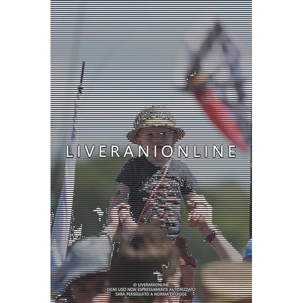 Atmosphere at Glastonbury Festival on 29/06/2013 at Worthy Farm, Glastonbury. A young boy on shoulders. ©photoshot/AGENZIA ALDO LIVERANI SAS - ITALY ONLY - EDITORIAL USE ONLY