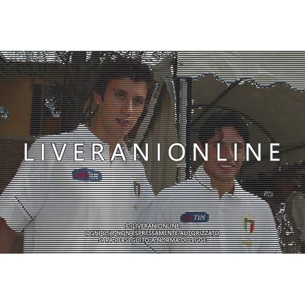 Coverciano (Fi) 04/10/2004 Raduno della Nazionale italiana di Calcio Zaccardo Christian con Esposito Mauro Ph Gianni Nucci/Aldo Liverani