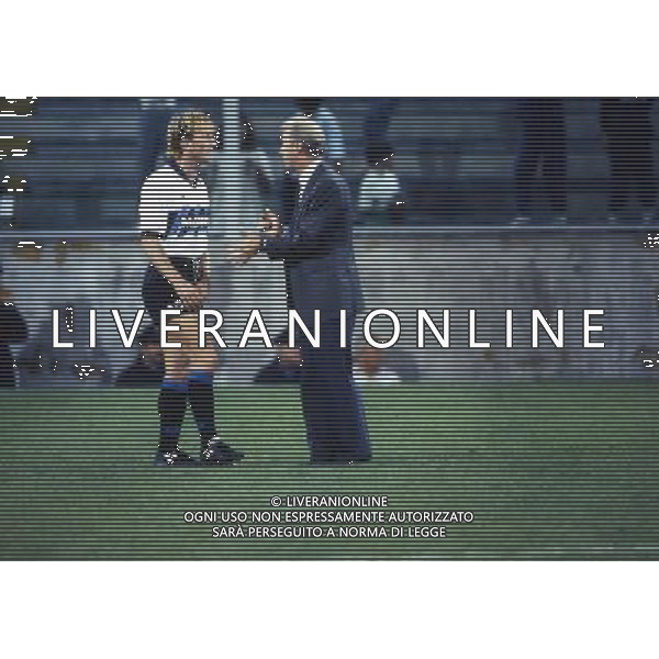 ARCHIVIO LIVERANI NELLA FOTO GIOVANNI TRAPATTONI ALLENATORE INTER CON ANDREAS BREHME AG ALDO LIVERANI SAS
