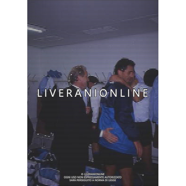 ARCHIVIO LIVERANI NELLA FOTO GIOVANNI TRAPATTONI ALLENATORE INTER NEGLI SPOGLIATOI AG ALDO LIVERANI SAS