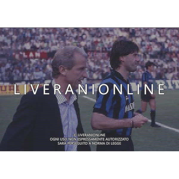 ARCHIVIO LIVERANI NELLA FOTO GIOVANNI TRAPATTONI ALLENATORE INTER CON OLIVIERO GARLNI AG ALDO LIVERANI SAS