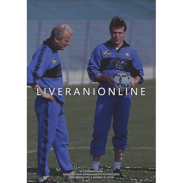 ARCHIVIO LIVERANI NELLA FOTO GIOVANNI TRAPATTONI ALLENATORE INTER CON LOTHAR MATTHAUS AG ALDO LIVERANI SAS