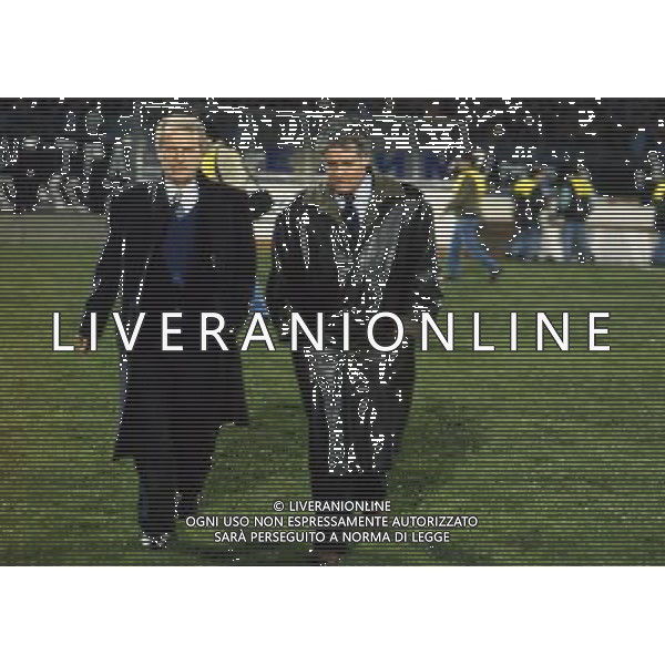 ARCHIVIO LIVERANI NELLA FOTO GIOVANNI TRAPATTONI ALLENATORE INTER CON GIULIANI AG ALDO LIVERANI SAS