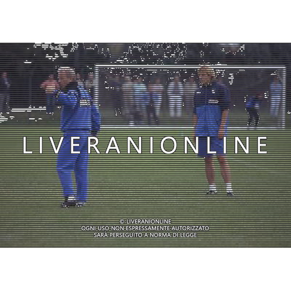 ARCHIVIO LIVERANI NELLA FOTO GIOVANNI TRAPATTONI ALLENATORE INTER CON JURGEN KLINSMANN AG ALDO LIVERANI SAS