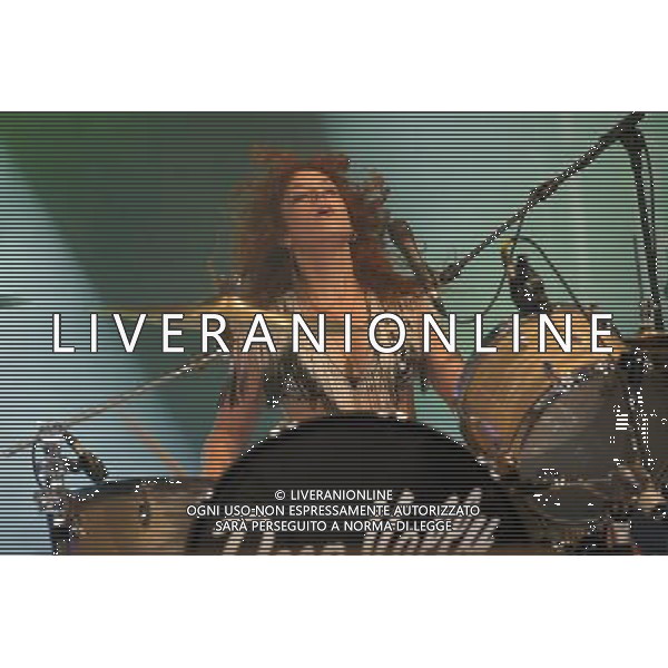 California duo Deap Vally perform on the John Peel Stage at Glastonbury Festival, Worthy Farm, Pilton, Glastonbury, Somerset, UK on 30th June 2013. The band consists of Lindsey Troy (guitar) and Julie Edwards (drum) ©Photoshot/AGENZIA ALDO LIVERANI SAS-ITALY ONLY - EDITORIAL USE ONLY