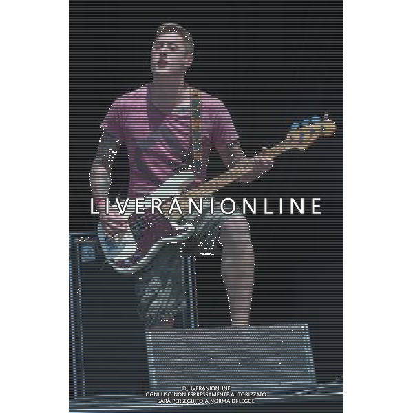 Deaf Havana - Lee Wilson - bass guitar, performing live in concert at ive at Hard Rock Calling 2013 on the Main Stage, Queen Elizabeth Olympic Park, London, United Kingdom Date: 30/06/2013 ©Photoshot/AGENZIA ALDO LIVERANI SAS-ITALY ONLY - EDITORIAL USE ONLY