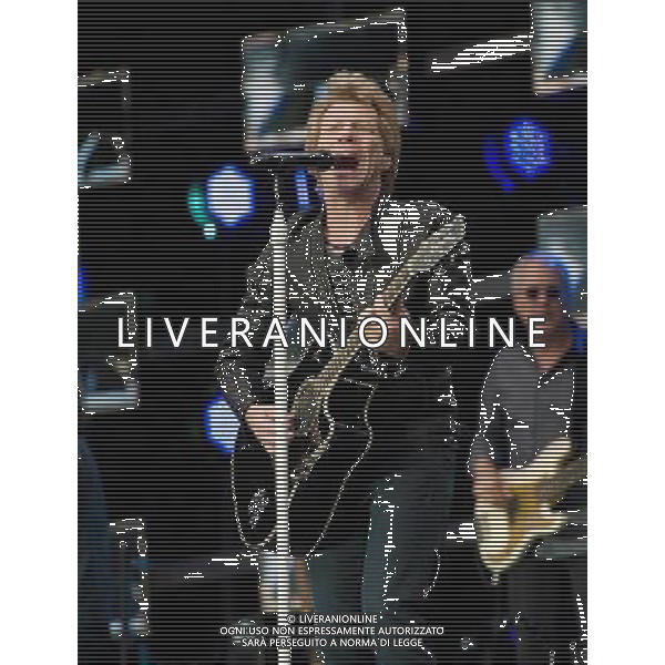 - Pictured is: Singer and guitarist Jon Bon Jovi and Bon Jovi performing live as part of their \'Because We Can Tour\' at Hampden Stadium, Glasgow, Scotland, UK. 3rd July 2013. AG ALDO LIVERANI SAS ONLY ITALY